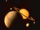 土星とその衛星（CG）（NASA提供）