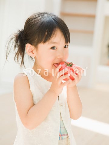 �g�}�g��H�ׂ鏗�̎q