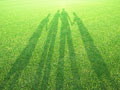 芝生の人影