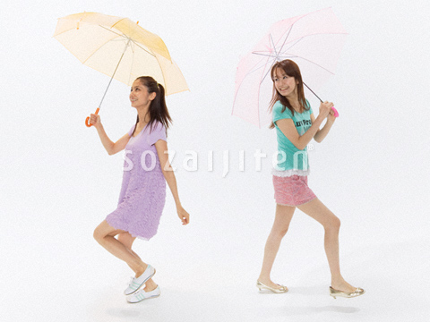 傘を持つ若い女性 Kb025 Jpg 写真素材