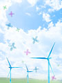 青空と風力発電