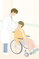 車椅子の患者と医師