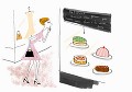 ショーウインドーを見る女性