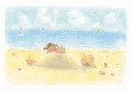 砂浜で遊ぶ子供
