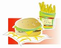 ハンバーガーとポテト