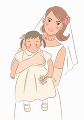 子供を抱える新婦