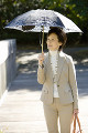 日傘を差す日本人女性
