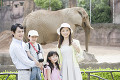 動物園に来たファミリー