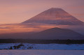 精進湖と富士山