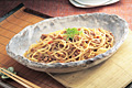 納豆と挽肉のスパゲッティ