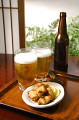 生ビールと唐揚げ