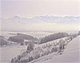 雪原と山並み（北海道美瑛町）