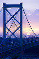 関門橋と夕陽