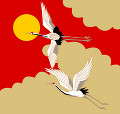折り鶴と屏風