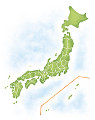 日本の境界線入り地図