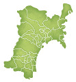 宮城県の境界線入り地図