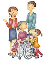 車椅子と家族
