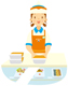人物、女性、弁当店