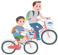 サイクリングを楽しむ親子