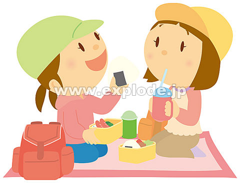 お弁当を食べる二人の女の子 Ilm Jpg 写真素材
