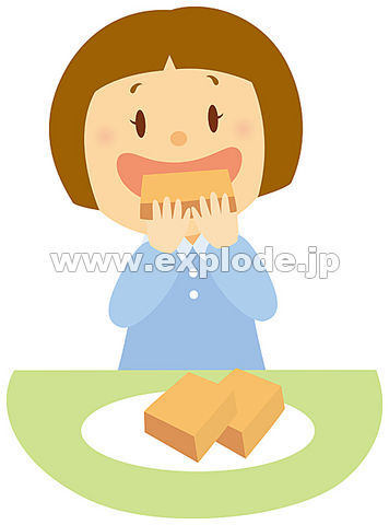 おやつを食べる女の子 Ilm480 Jpg 写真素材