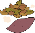 落葉と焼き芋