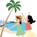 ハワイを旅する若い女性２人
