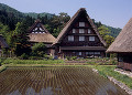 岐阜県　白川村　白川郷合掌造り集落　春