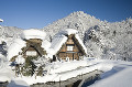 岐阜県　白川村　白川郷合掌造り集落　冬