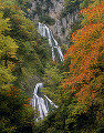紅葉の天人峡と羽衣の滝