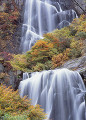 中ノ又渓谷上流の安の滝と黄葉