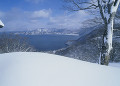 十和田湖の雪景色