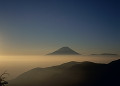 朝焼けの富士山