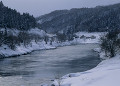 千曲川の雪景色
