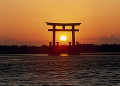 浜名湖 鳥居の夕景