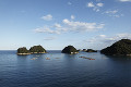 水床湾の島々と青空