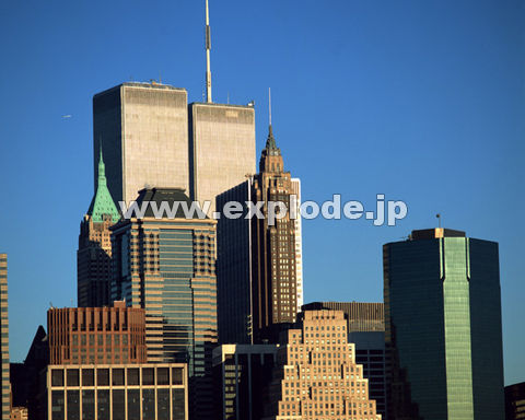 ニューヨーク 青空 マンハッタン島 高層ビル ワールド・トレード・センタ