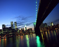 ニューヨーク 夜景 橋 海 高層ビル ブルックリン・ブリッジ