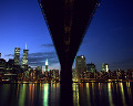 ニューヨーク 夜景 橋 海 高層ビル ブルックリン・ブリッジ