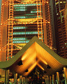 ３１：香港銀行 ニューイヤーイルミネーション 街 お正月 ビル 夜景