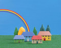 ５８：クラフト  虹と家