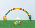 ６１：クラフト  ガーデンテーブルと虹