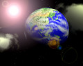 ０４５：CG 地球と宇宙空間のイメージ