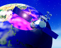 ０５２：CG 地球と人工衛星のイメージ