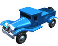 青いボンネット型トラック