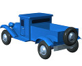 青いボンネット型トラック