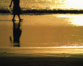 079： 海 波 砂浜 人の足