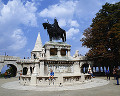 029：　ハンガリー　ブダペスト　漁夫の砦　聖シュテファン像（ブダ王宮