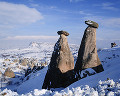 062：　トルコ　カッパドキア　冬　ギョレメ国立公園　カッパドキアの岩