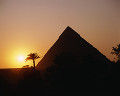 080：　エジプト　ギザ　ピラミッド　夕焼け　メンフィスとその墓地遺跡